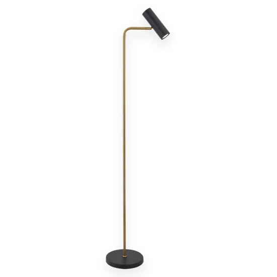 LÂMPADA DE PÉ DE AÇO DOURADO/PRETO ADARA