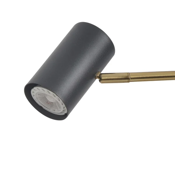 LÂMPADA DE MESA DE AÇO PRETO/DOURADO ADARA