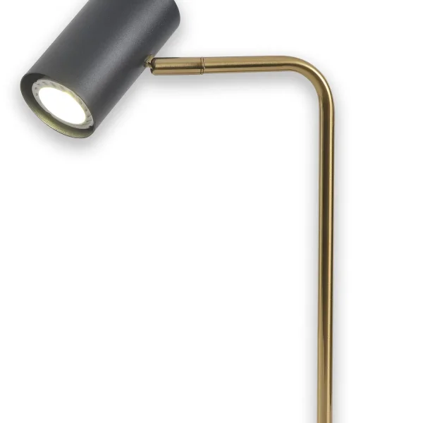 LÂMPADA DE MESA DE AÇO PRETO/DOURADO ADARA