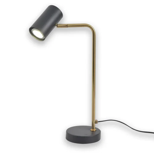 LÂMPADA DE MESA DE AÇO PRETO/DOURADO ADARA