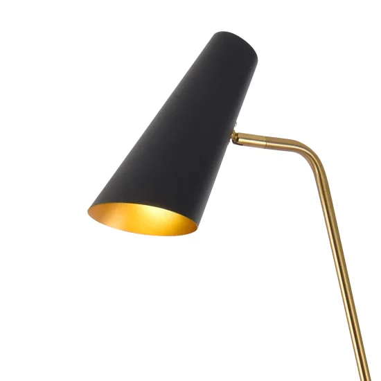 LUMINÁRIA DE PÉ AÇO DOURADO/BAILEY PRETO 2