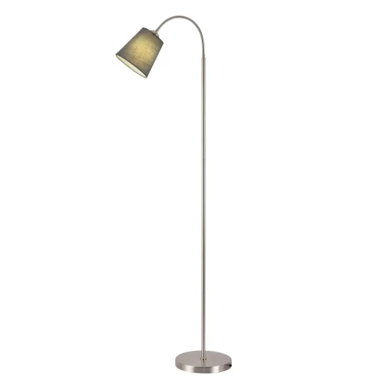 LUMINÁRIA DE PÉ CETIM NÍQUEL PAYTON CINZA TONALIDADE