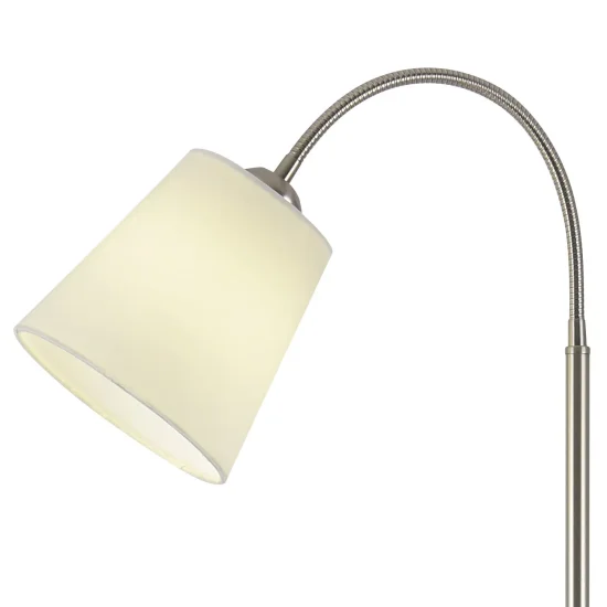 LUMINÁRIA DE PÉ CETIM NÍQUEL BRANCO SHADE PAYTON 2