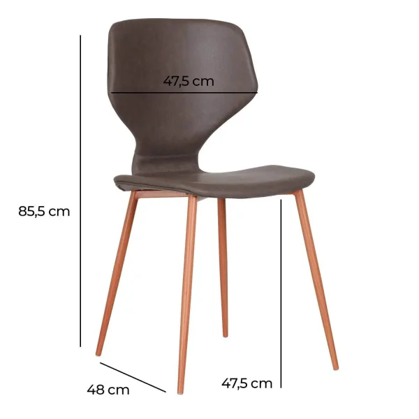 CADEIRA UPPLAND MARROM PU FAIA BASE