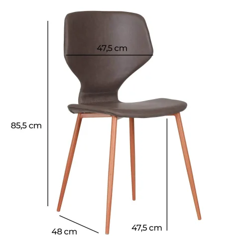 CADEIRA UPPLAND MARROM PU FAIA BASE