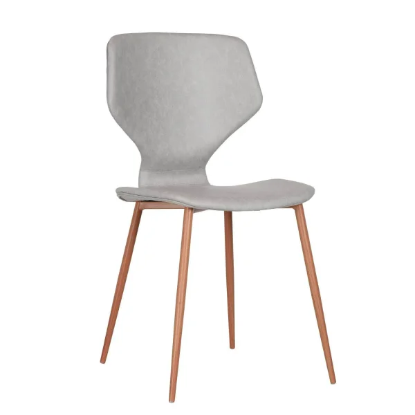 CADEIRA UPLAND PU CINZA BASE DE FAIA