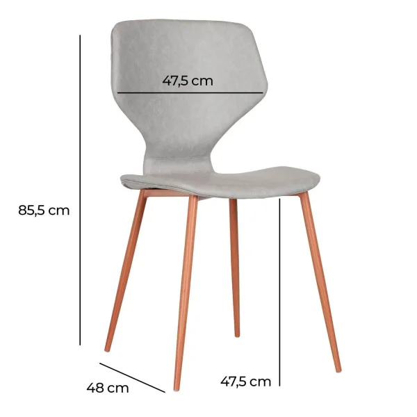 CADEIRA UPLAND PU CINZA BASE DE FAIA