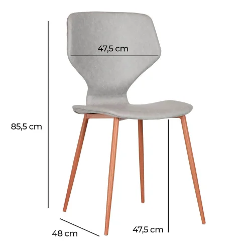 CADEIRA UPLAND PU CINZA BASE DE FAIA