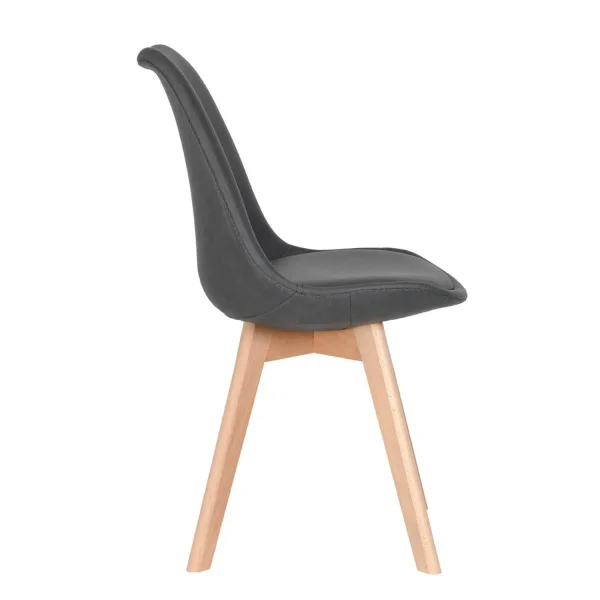 CADEIRA TORRE KARLSKRONA PU MARENGO CINZA BASE DE FAIA