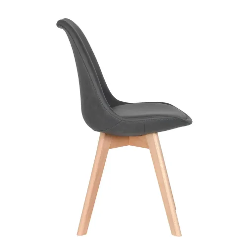 CADEIRA TORRE KARLSKRONA PU MARENGO CINZA BASE DE FAIA