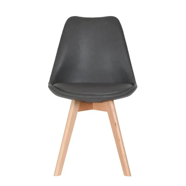 CADEIRA TORRE KARLSKRONA PU MARENGO CINZA BASE DE FAIA