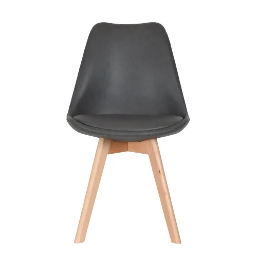 CADEIRA TORRE KARLSKRONA PU MARENGO CINZA BASE DE FAIA