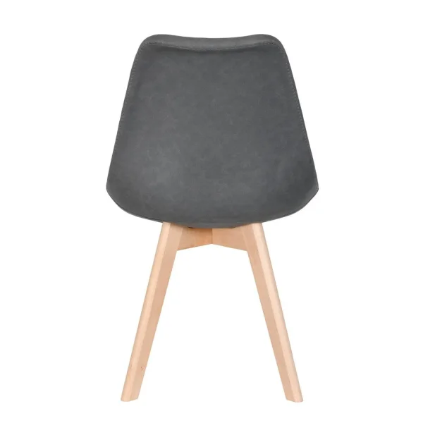 CADEIRA TORRE KARLSKRONA PU MARENGO CINZA BASE DE FAIA