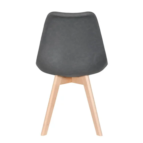 CADEIRA TORRE KARLSKRONA PU MARENGO CINZA BASE DE FAIA