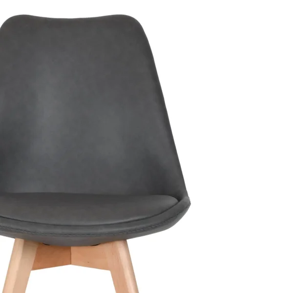 CADEIRA TORRE KARLSKRONA PU MARENGO CINZA BASE DE FAIA