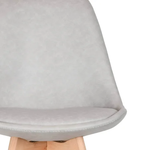 CADEIRA TORRE KARLSKRONA CINZA CLARO BASE DE FAIA DE PU