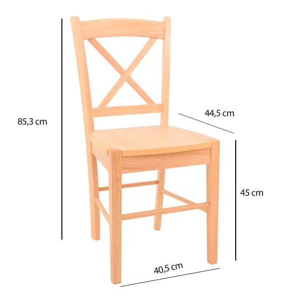 CADEIRA DE MADEIRA HÉVEA NATURAL