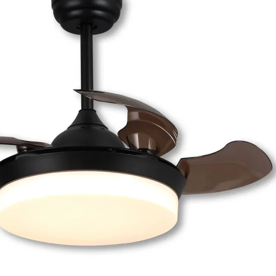 VENTILADOR DE TETO LED 36 W DIMERIZÁVEL PRETO SOLVIG 2