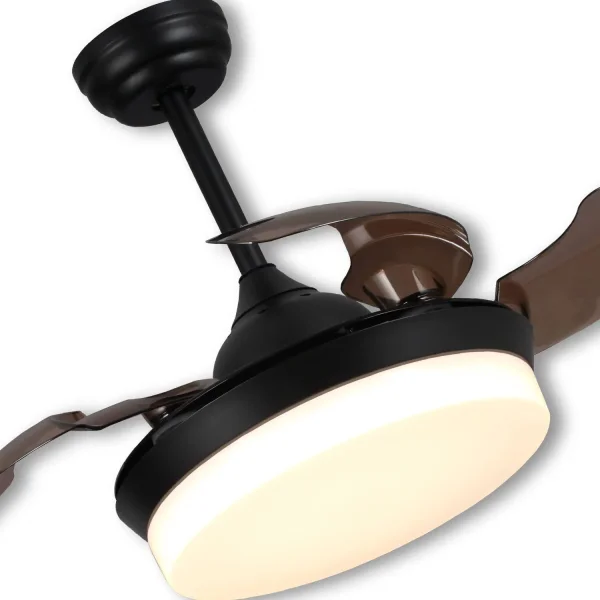 VENTILADOR DE TETO LED 36 W DIMERIZÁVEL PRETO SOLVIG