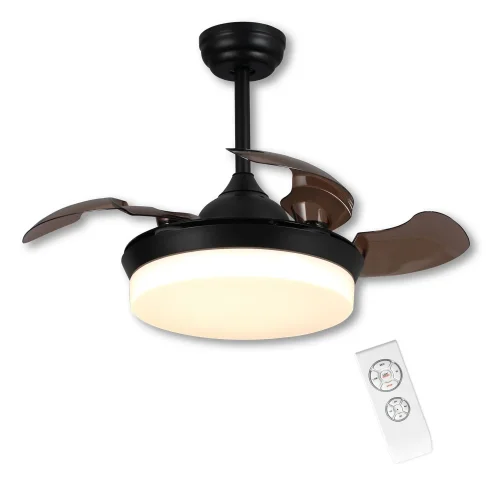 VENTILADOR DE TETO LED 36 W DIMERIZÁVEL PRETO SOLVIG