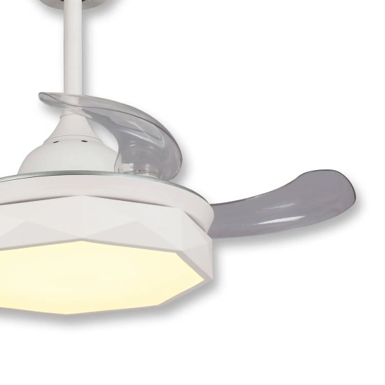 VENTILADOR DE TETO LED 29 W REGULÁVEL BRANCO COM PAINÉIS PLEGÁVEIS PARMA 2