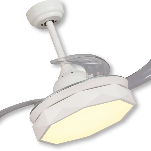 VENTILADOR DE TETO LED 29 W DIMERIZÁVEL BRANCO DOBRÁVEL PARMA