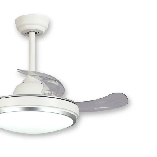 VENTILADOR DE TETO LED 29 W REGULÁVEL BRANCO COM 4 PÁS PLEGÁVEIS SILVERSTONE 2