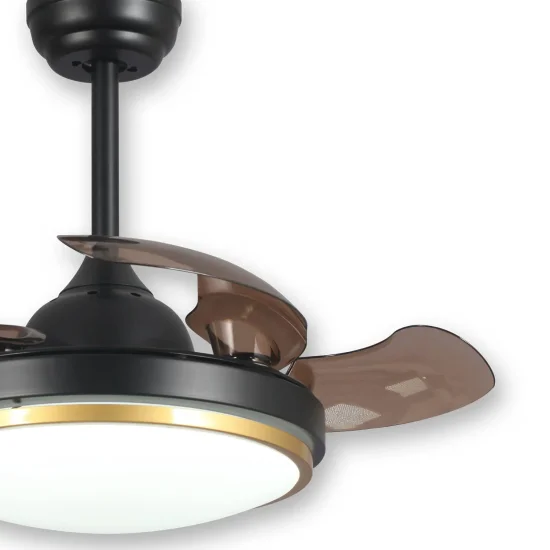 VENTILADOR DE TETO LED 29 W DIMERIZÁVEL PRETO DOBRÁVEL SILVERSTONE 2