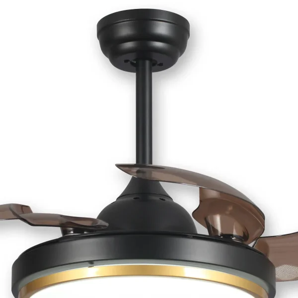 VENTILADOR DE TETO LED 29 W DIMERIZÁVEL PRETO DOBRÁVEL SILVERSTONE