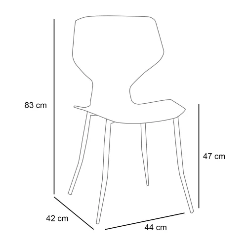CADEIRA DE POLIPROPILENO AZUL COBALTO UPPLAND
