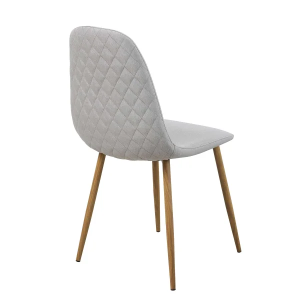 CADEIRA DE JANTAR ESTOFADA CINZA CLARA