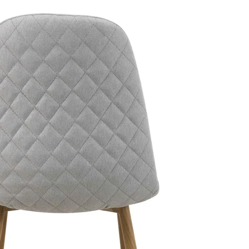 CADEIRA DE JANTAR ESTOFADA CINZA CLARA