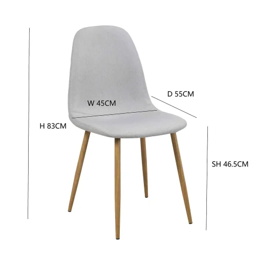 CADEIRA DE JANTAR ESTOFADA CINZA CLARA