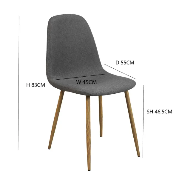 CADEIRA DE JANTAR ESTOFADA CINZA CAFÉ