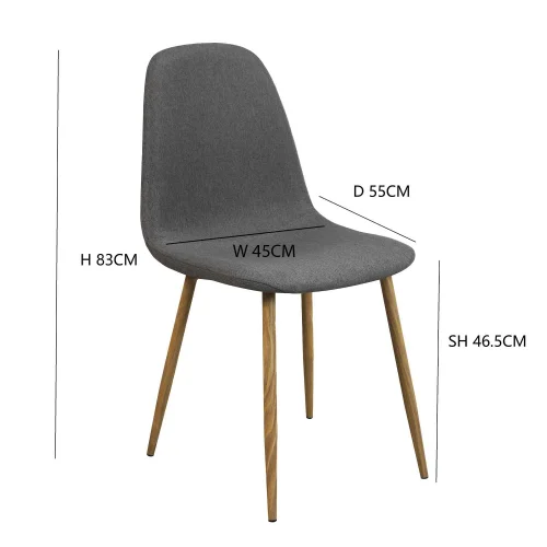 CADEIRA DE JANTAR ESTOFADA CINZA CAFÉ