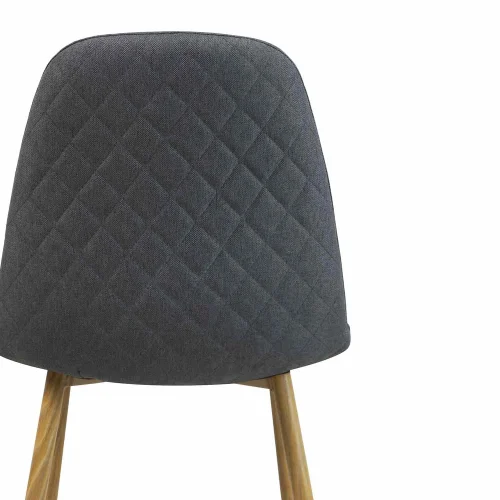 CADEIRA DE JANTAR ESTOFADA CINZA ESCURA