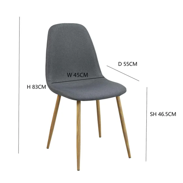 CADEIRA DE JANTAR ESTOFADA CINZA ESCURA