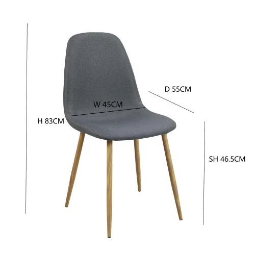 CADEIRA DE JANTAR ESTOFADA CINZA ESCURA