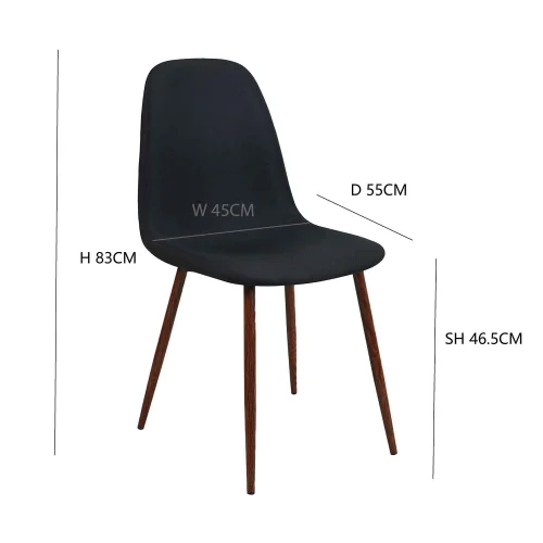 CADEIRA DE JANTAR ESTOFADA GRACIA PRETA