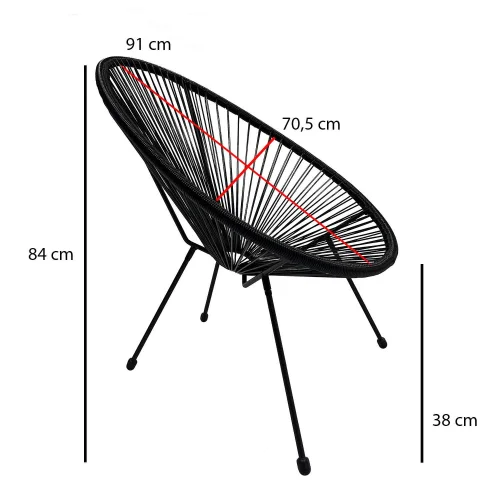 CADEIRA MIAMI SPRINGS PRETA