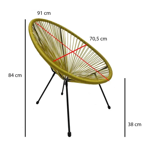 CADEIRA MIAMI SPRINGS AMARELA