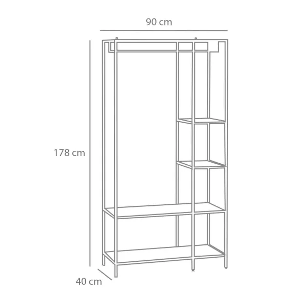 PRATELEIRA SELENE CARVALHO/PRETO
