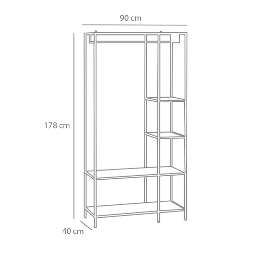 PRATELEIRA SELENE CARVALHO/PRETO