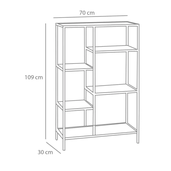 PRATELEIRAS SELENE BAIXAS DE CARVALHO/PRETO