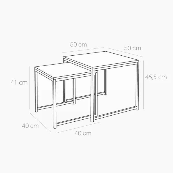 CONJUNTO DE MESA DE NINHO SWINDON BRANCO