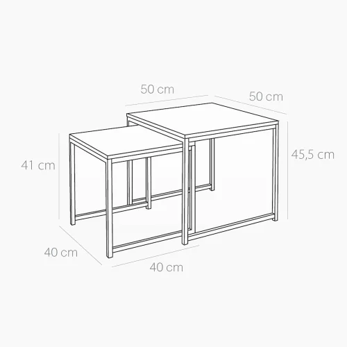 CONJUNTO DE MESA DE NINHO SWINDON BRANCO