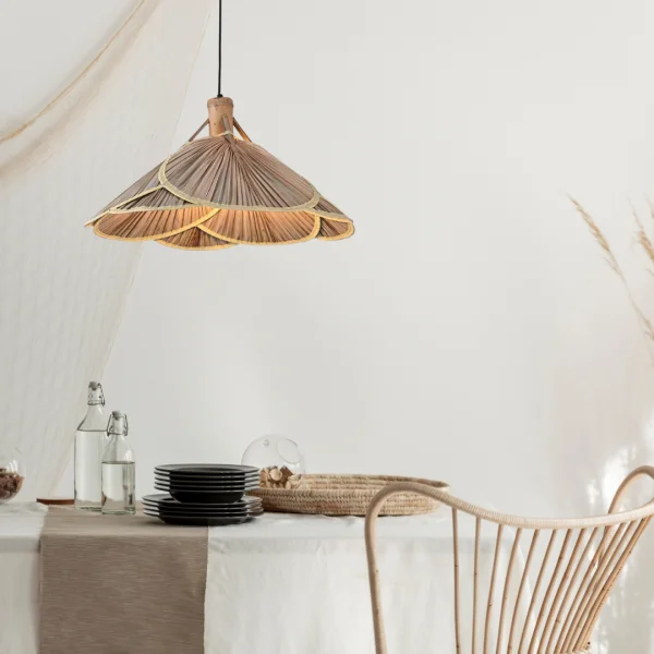 CANDEEIRO DE TETO EM RATTAN GLADIOLO