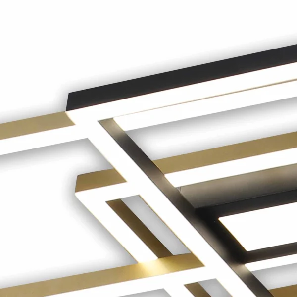 PLAFON DE TETO LED REGULÁVEL 110 W PRETO/DOURADO ATTICUS