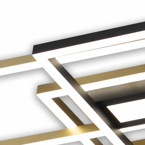 PLAFON DE TETO LED REGULÁVEL 110 W PRETO/DOURADO ATTICUS