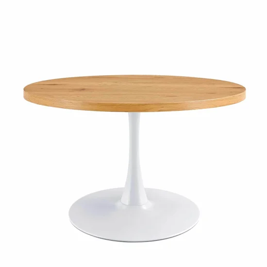 MESA DE JANTAR Ø 110 CM BRANCA/NATURAL EUDORA 2